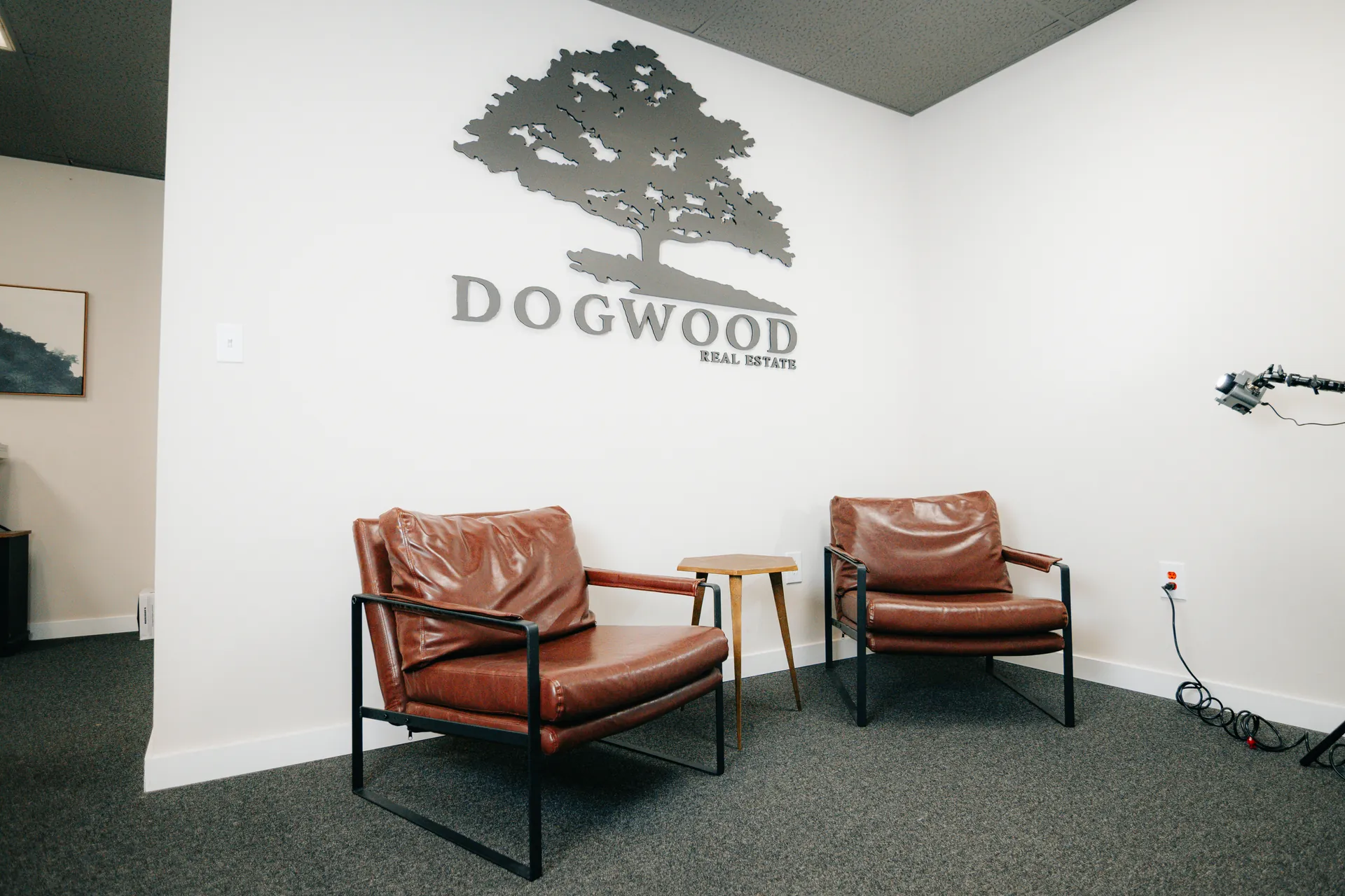 Seating in the Dogwood Real Estate lobby
